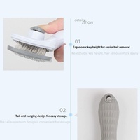 Peigne et brosse pour animaux de compagnie en plastique ergonomique de luxe, poils doux, éliminateur de poils pour chats et chiens, intérieur et extérieur, en stock