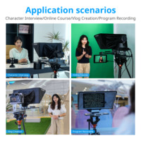 Téléprompteur pliable portable FEELWORLD de 10 pouces, compatible avec les smartphones et tablettes, pour la prise de vue avec smartphone et appareil photo reflex numérique, avec télécommande