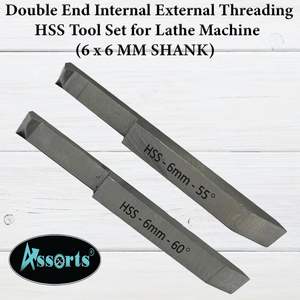 Double End Internal & External Threading HSS <b>Tool</b> Set for Lathe Machine 6x6mm Shank Turning <b>Tools</b> - Product Image 4