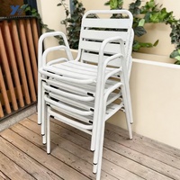 Ensemble de table et chaises de bistrot en aluminium coulé anti-rouille moderne pour extérieur, jardin, terrasse, véranda, bord de piscine, hôtel et salon
