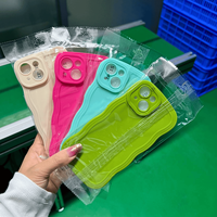 Vente en gros, couleur bonbon, coque arrière antichoc pour téléphone portable, étui TPU Ocean Wave pour iphone 16 15 14 13 12 11 Pro Max 7 8 Plus