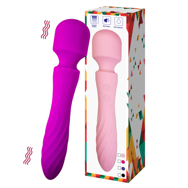 10 Frequency Adult Pleasure Sex Toy Clitoral Stimulation Wand Massage Vibrator 2 in 1 Dildo Sex Stimulator for Women and Men