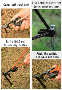 Aluminum Alloy Outdoor Camping <b>Canopy</b> Windproof Rope Automatic Tightening Buckle <b>Tent</b> Rope Tensioner Self-locking Tie Buckle - Product Image 4