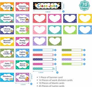 70 Ganchos para Tarjetas de Borrado en Seco para Gestión de Aulas, Tabla de Trabajo, Asistente Educativo, Suministros de Oficina y Escolares - Product Image 3