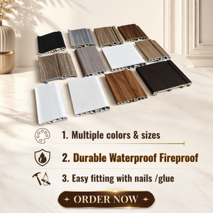 <span class=keywords><strong>Plinthes</strong></span> en PVC WPC modernes, imperméables, de différentes tailles et couleurs, écologiques, en bois blanc, pour hôtel, salle de bain, salon - Product Image 4