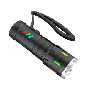 Flashlight Rechargeable Led Aluminum Alloy With <b>Dimmer</b> Outdoor Use RGB Color Lighting - Product Image 2