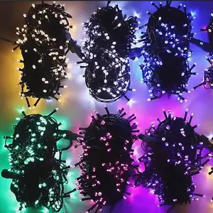 20M 200 Led Flash Fairy Light With Flash Bulb Black Cable String lights Plug in Outdoor Christmas holiday for New Year Party