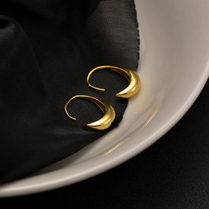 VEROMCA-pendientes sencillos <span class=keywords><strong>de</strong></span> cobre con forma <span class=keywords><strong>de</strong></span> luna y gancho para las orejas, joyería lisa - Product Image 5