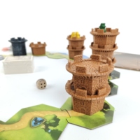Accessoires de jeu de société, ensemble de jetons 3D Wondering Towers, 9 marrons et 1 noir, ensemble complet pour un plaisir de jeu amélioré