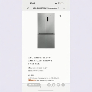 Réfrigérateur-congélateur américain AEG 558L Gris Titane Sans Givre Double Compresseur - Product Image 1