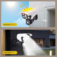 Nouvelle Caméra de Sécurité Factice Murale à Double Tête LED, Alimentée par Énergie Solaire, avec Détecteur de Mouvement Intelligent à Induction Corporelle, Étanche pour Extérieur