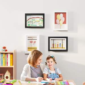 Cadre photo pour œuvres d'art d'enfants, interchangeable, en bois blanc avec verre incassable, pour collection d'enfants - Product Image 2