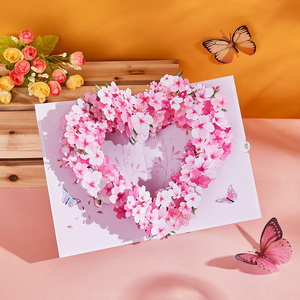 Biglietti d'Auguri 3D Pop-Up per San Valentino con Cuore, Stile Europeo, Stampa Tipografica, Finitura Opaca - Product Image 1