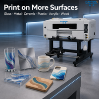 Nouvelle imprimante UV DTF industrielle semi-automatique de 30 cm avec 3 têtes XP600, machine d'impression d'étiquettes en cristal, Ethernet, multicolore