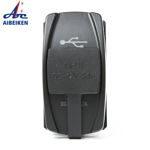 Заводская цена, 2-контактный двойной порт постоянного тока 12 В 24 В синий красный зеленый светодиодный свет 4,8 Ампер автомобильное зарядное устройство <span class=keywords><strong>USB</strong></span> розетка - Product Image 2