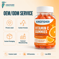Complément alimentaire en gommes à la vitamine C OEM ODM avec soutien immunitaire et antioxydant, marque privée, 60 unités