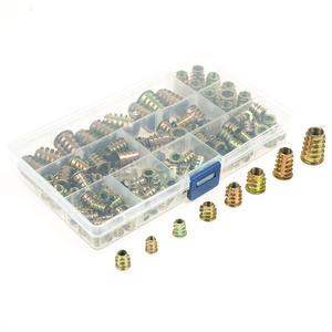 Connecteur de meubles en alliage de zinc et acier au carbone, tête plate, entièrement fileté, écrou à insérer M4 M5 M6 M8, vis à bois, finition zinguée - Product Image 5