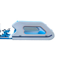 Maison flottante de luxe 2026 - Bateau-maison gonflable et pliable de 4,5 m avec batterie au lithium, blanc + bleu, capacité 100-500 kg