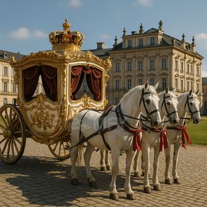 Fabricant de carrosseries de mariage royales dorées à traction animale 2025 - Product Image 2