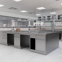 Table de travail modulaire en acier inoxydable robuste et résistante à la corrosion, poste de travail de laboratoire pour hôpital médical