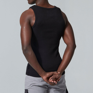 Débardeurs de musculation respirants et écologiques en coton/élasthanne tricoté de haute qualité, à col rond et compression, pour la vente en gros - Product Image 2