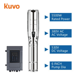 ปั๊มน้ำพลังงานแสงอาทิตย์ KUVO 530V DC 380V 7.5HP 5500W ขนาด 6 นิ้ว สแตนเลสแบบจุ่มใต้น้ำ 40000LPH 115M สำหรับการชลประทานในพื้นที่เกษตรกรรม - Product Image 2