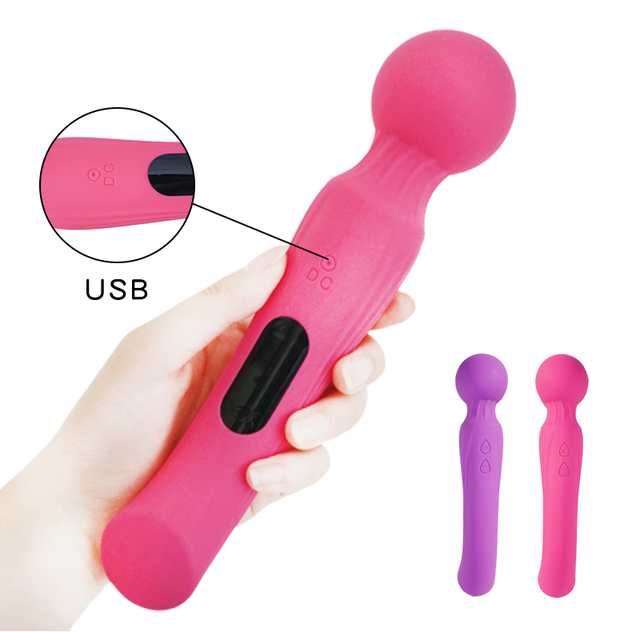 Silicone Wand Personal Massager with Multi-Frequency Vibration Couple Body Relaxation Tool for Adult Women