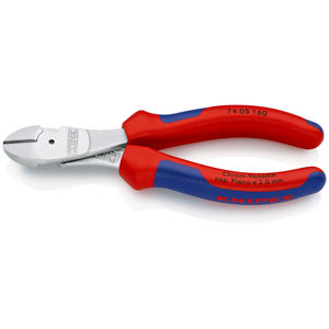 KNIPEX 74 05 160 Cortador diagonal de alta resistencia con mangos multicomponentes cromados de 160 mm - Product Image 1