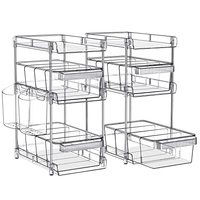 2 Tier Clear Organizer mit Trennwänden Mehrzweck-Ausziehbarer Aufbewahrung behälter Badezimmer-Waschtisch-Organisation stablett