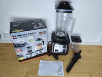 Mixeur-broyeur professionnel 2-en-1 8500W avec bol en plastique 2,5L + base en acier inoxydable, appareil de cuisine pour hôtel et usage domestique, 15 vitesses