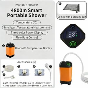 ปั๊มน้ำไฟฟ้าแบบชาร์จได้ 4800mAh พร้อมเต็นท์อาบน้ำแบบพกพา กันน้ำ สำหรับตั้งแคมป์กลางแจ้งและชายหาด - Product Image 1