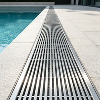Caniveau de drainage en acier inoxydable 304 sur mesure, rainure de sol de 50 mm, canal de drainage pour piscine