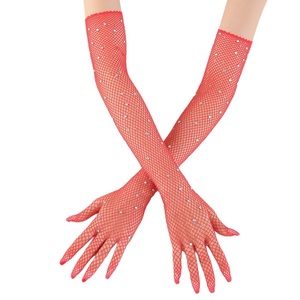 MIO filet de pêche 45cm de Long Hot Fix strass <span class=keywords><strong>gants</strong></span> bras maille thé fête mariage femmes <span class=keywords><strong>gants</strong></span> dame - Product Image 2