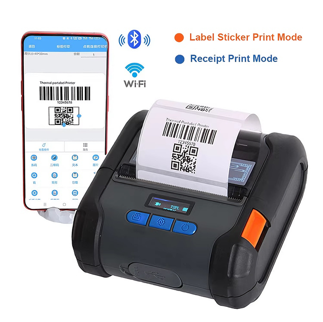 Portable 80mm Thermal Label Printer ZM04  BT Receipt Printer for Warehouse, Delivery, POS & Small Business