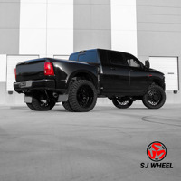 Rines SJ Personalizados en Negro Brillante, Rines Forjados Profundos para Camionetas Pesadas, Rines Dobles de 26, 28 y 30 Pulgadas para BMW X5, X6, X7, Ford y Dodge
