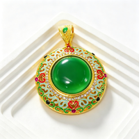 Pendentif ethnique rétro en alliage de zinc, émail cloisonné traditionnel chinois, filigrane ajouré, pour la fabrication de bijoux, vente en gros