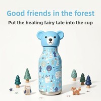 Tasse isotherme en acier inoxydable pour femme avec paille, motif ours polaire, portable pour le camping et les activités de plein air