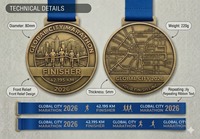 Medalla Personalizada para Maratón, 5K, 10K, Medalla de Finalista, Aleación de Zinc 3D, Oro, Plata, Bronce, Premio Deportivo con Cinta, MOQ Bajo 2026