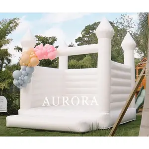 Hot sale commercial custom Wedding Jumping baby moonwalk white 13x13 kids bounce house inflatable bouncy castle with blower