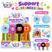 Stylo gel en peluche à motif dessin animé pour étudiants, stylo gel en peluche à grande bouche en plastique pour enfants, vente en gros KAIX
