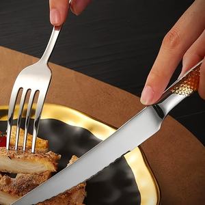 Ensemble de couverts Topwin de luxe brillant en acier inoxydable 304, couverts en argent plaqué or avec poignée en forme d'étoile et de diamant - Product Image 4