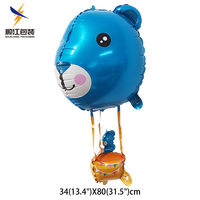Accessoires de décoration de fête en intérieur, ballons en feuille d'hélium, ballons en forme de montgolfière 4D colorés, certifiés CE, pour mariages et fêtes