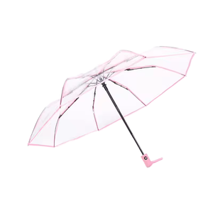 Paraguas Recto Automático de 21 Pulgadas, Plegable en Tres Partes, Transparente, con Logotipo Personalizado, Diseño Clásico, Regalos para Exteriores, Cristal - Product Image 2