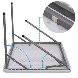 Ensemble de chaises et de table en plastique blanc moderne en PEHD moulé par soufflage, chaise et table pliantes pour fête en plein air, mariage - Product Image 3