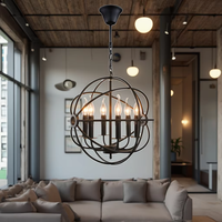 Lustre LED vintage en métal, chandelier américain, lampe suspendue au plafond McDonald's KFC Pizza Hut Restaurants