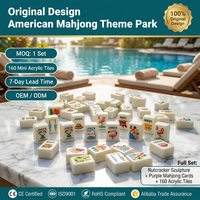 Meilleure Vente : Ensemble Complet de Mahjong Américain pour Mini Parc d'Attractions d'Été avec Étui de Transport, Supports en Acrylique, Tapis et Accessoires OEM/ODM