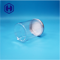Bocaux en plastique PET transparent de 500 ml pour aliments, bonbons, biscuits, avec bouchons à vis en plastique, étanches, de qualité alimentaire, pour en-cas, aliments en conserve
