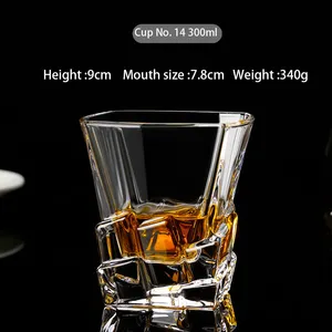 European Crystal Glass Cups Home Wine Glasses Whisky Glasses Set Creative Large Beer Glasses Spirits Drinkware Unbreakable 10oz