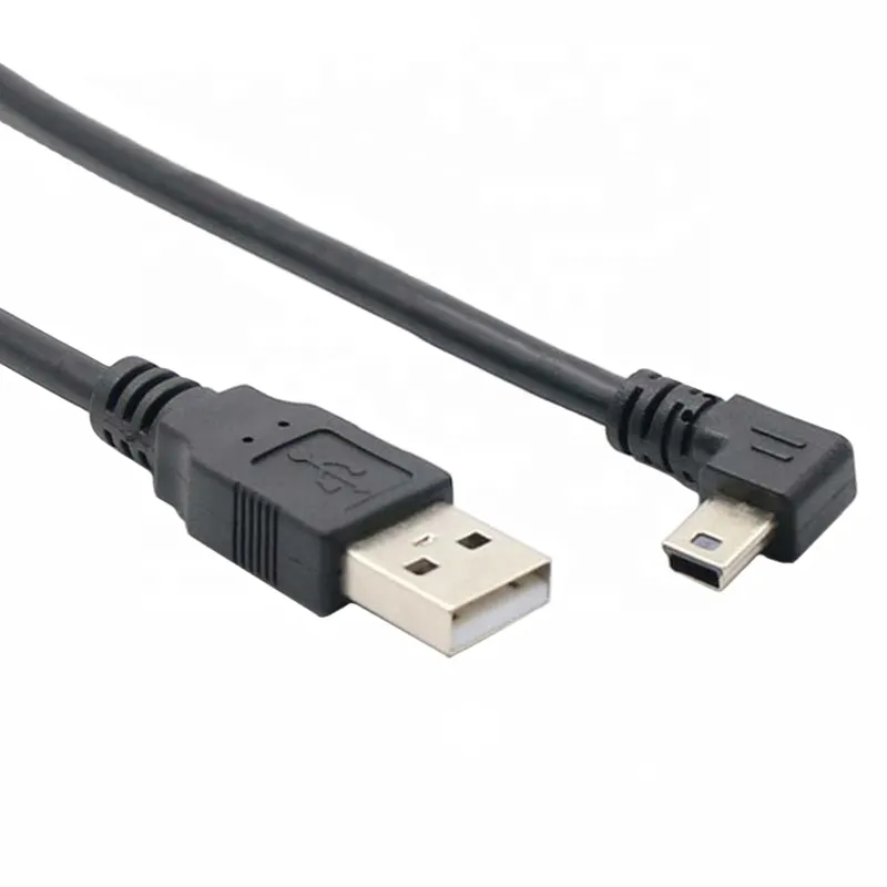 Кабель для передачи данных Mini USB Тип B 5pin разъем «папа» под прямым углом 90 градусов к USB 2,0 A «папа»