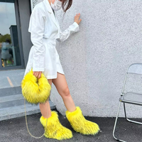 Bottes d'hiver imperméables mi-mollet pour femmes, bottes de neige moelleuses, chaussures plates d'extérieur avec semelle extérieure en plastique, confortables et chaudes